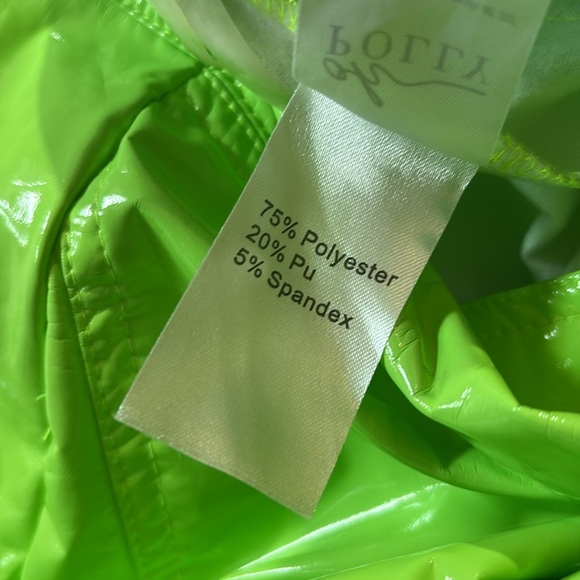 Oh Polly Lime Green Faux Leather Cut Out Pants sz 4 - Picture 8 of 10